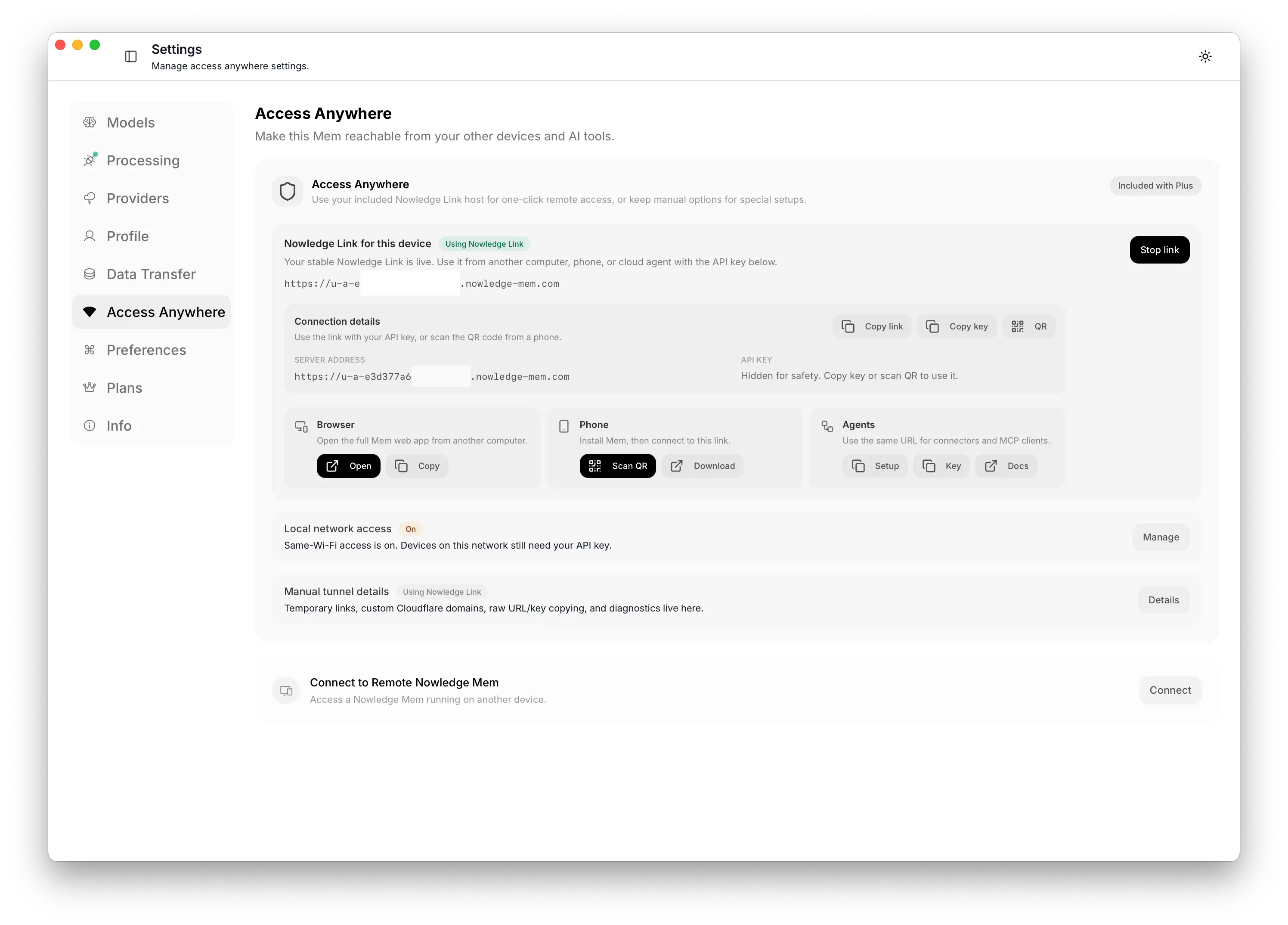 Nowledge Link included with Plus